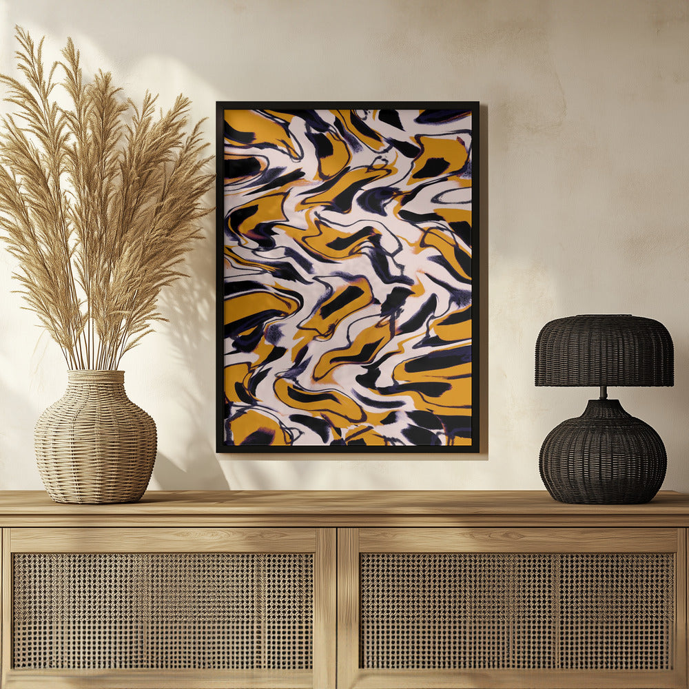 Liquid Yellow Pattern Poster