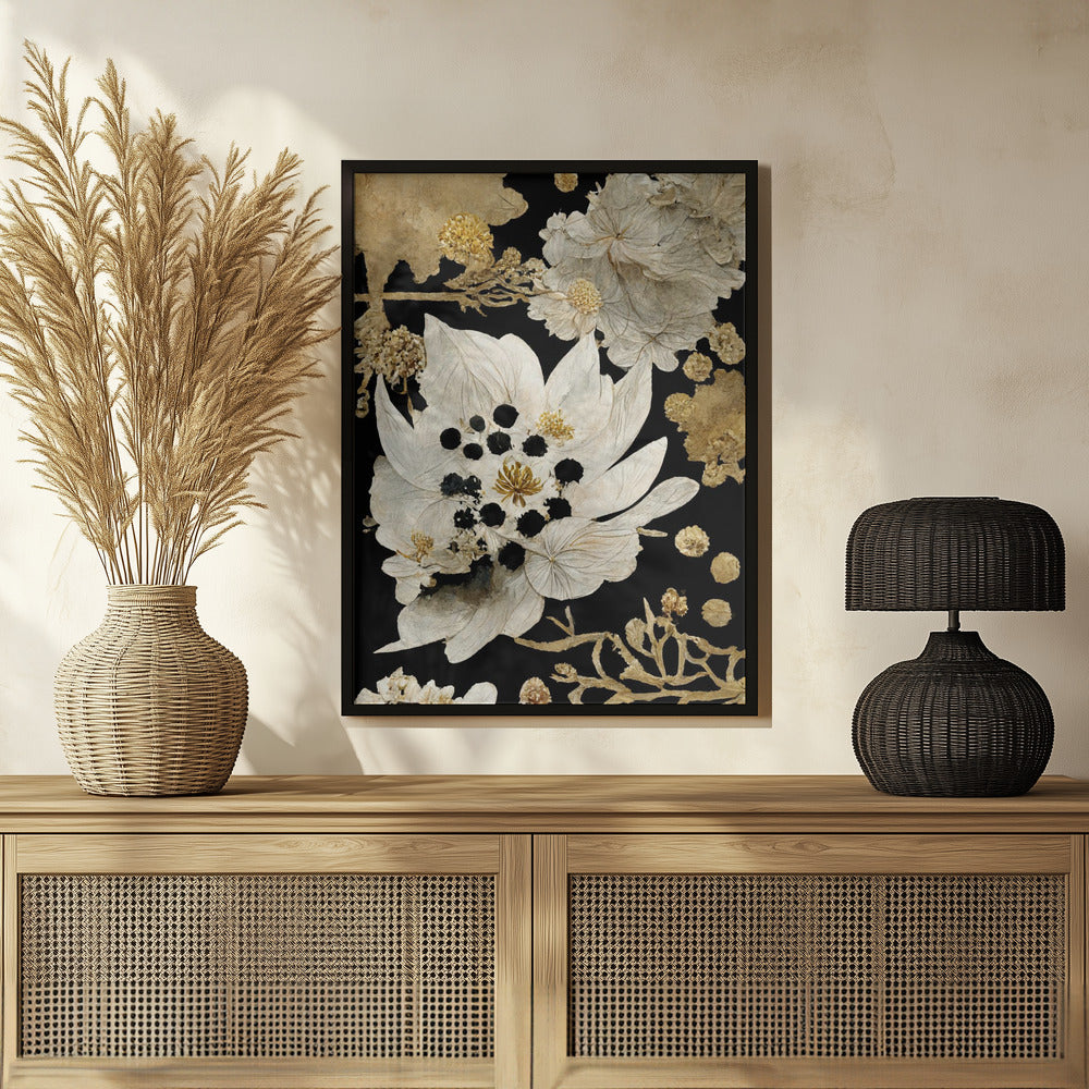 Beige Dry Flowers Poster