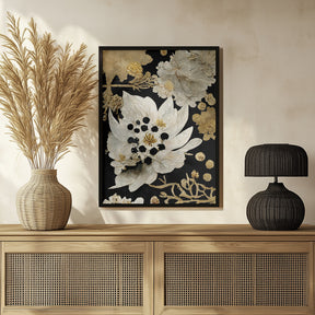 Beige Dry Flowers Poster