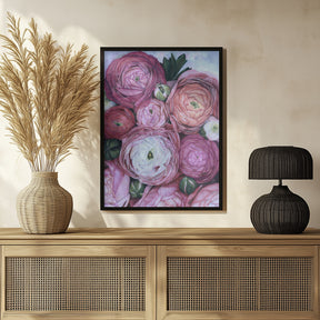 Arleth ranunculus bouquet in cold pink Poster