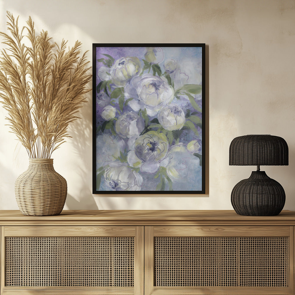 Sady painterly florals in violet Poster