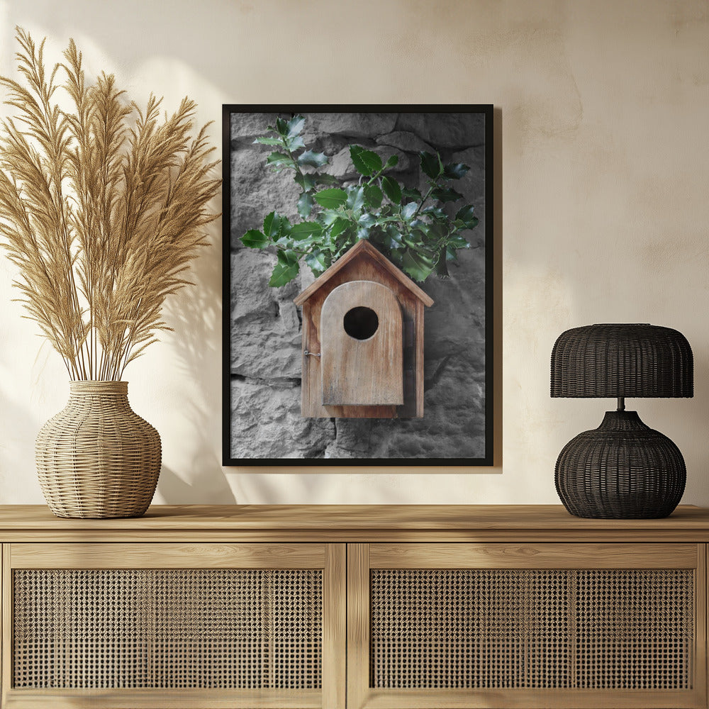 Holly birdhouse Poster