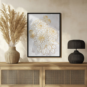 Pacey bouquet in gold and grey Poster