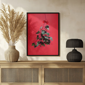 Mistletoe With Red Bow Poster