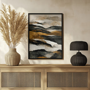 Ochre And Beige Mountains Poster