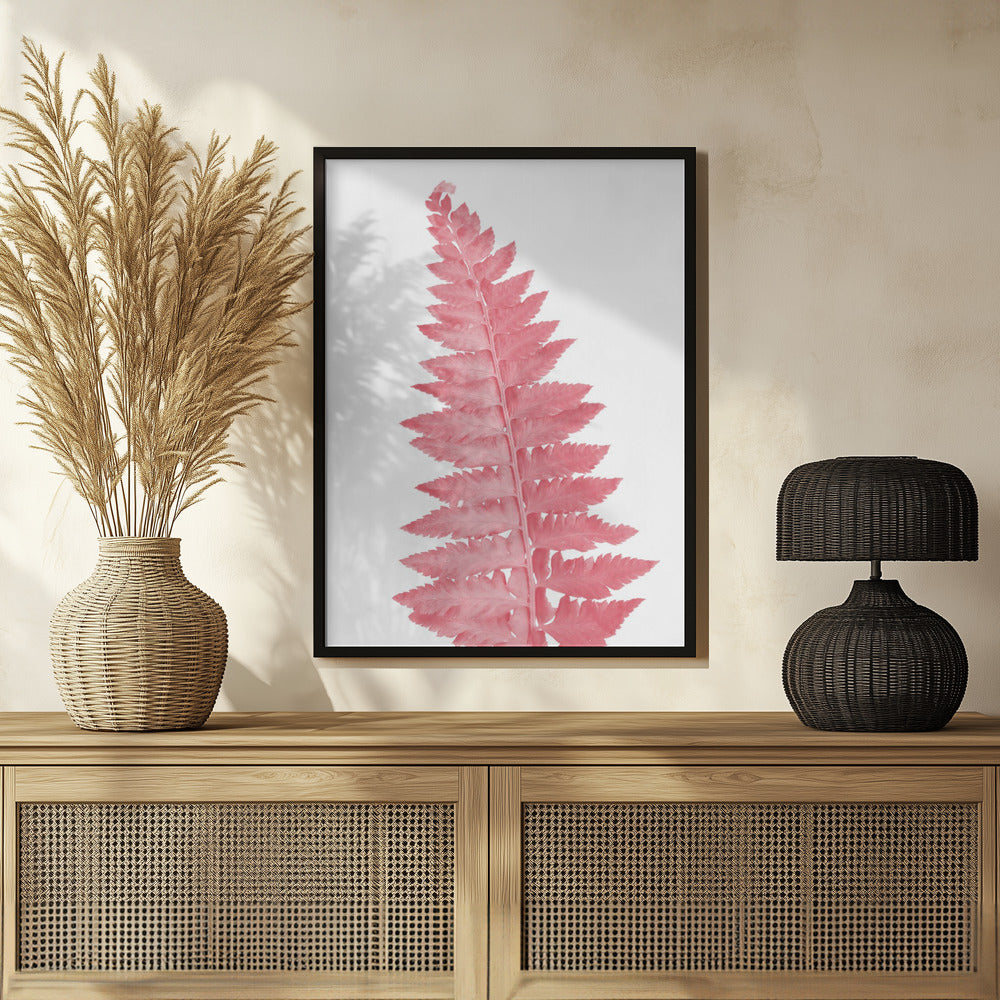 Pink fern leaf Poster