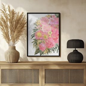 Rekha floral art in light pink watercolor Poster