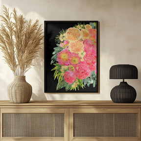 Rekha floral art in bright watercolor Poster