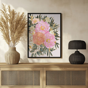 Nanette floral art in pastels Poster