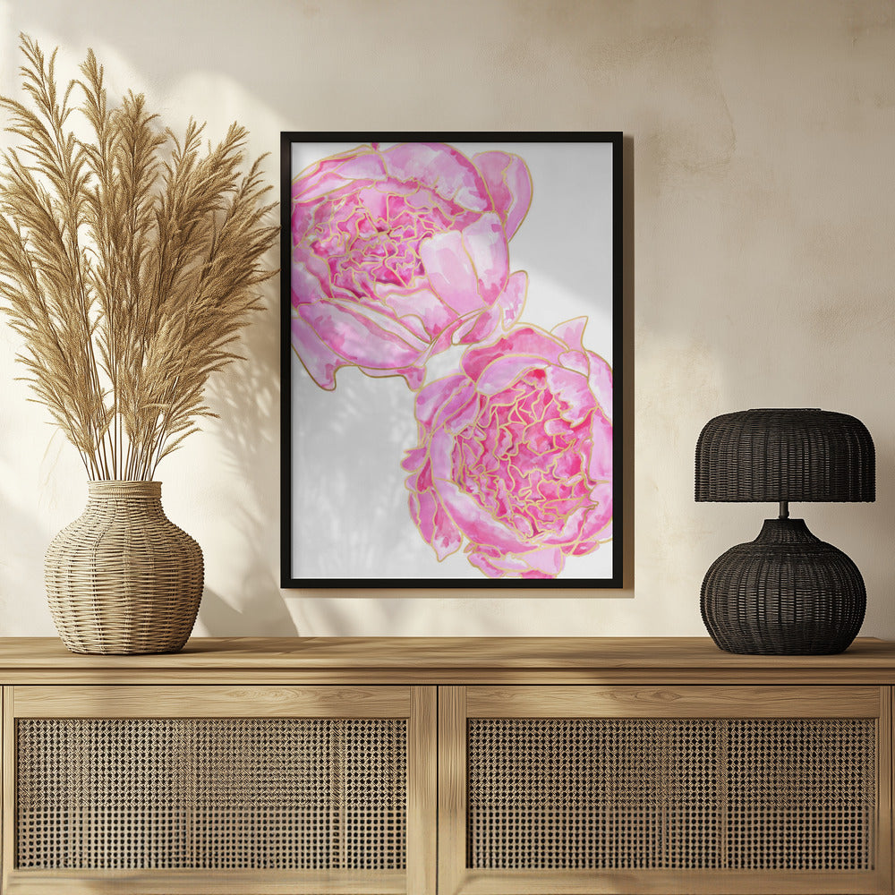 Sally's peonies Poster