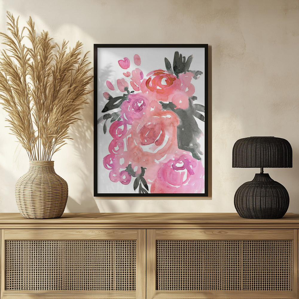 Maeko loose watercolor florals II Poster