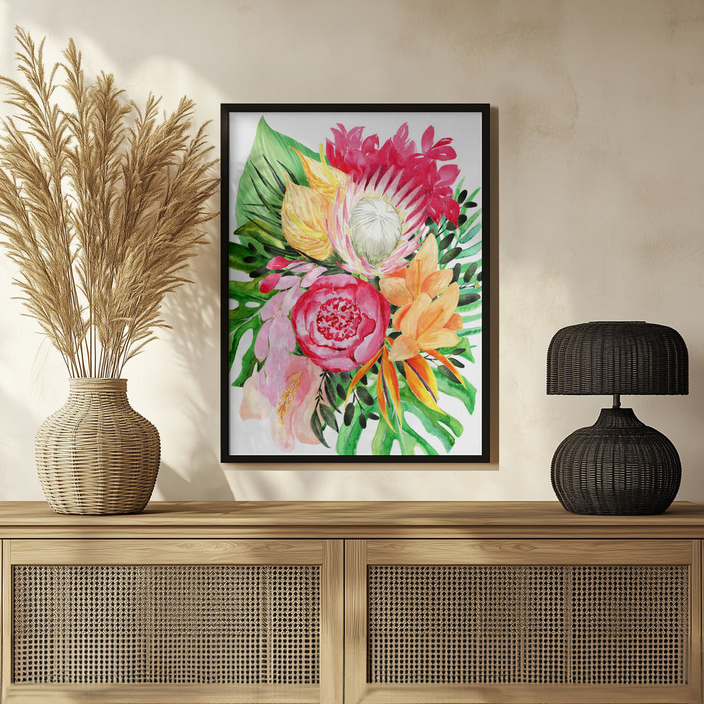 Celia tropical bouquet Poster