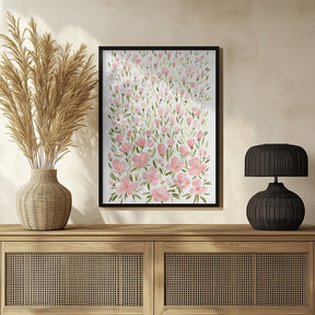 Field of pink flowers Poster