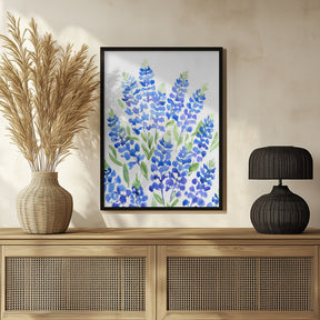 Watercolor Texas bluebonnets Poster