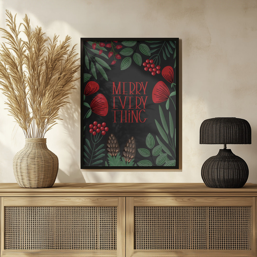 Merry everything in black Poster