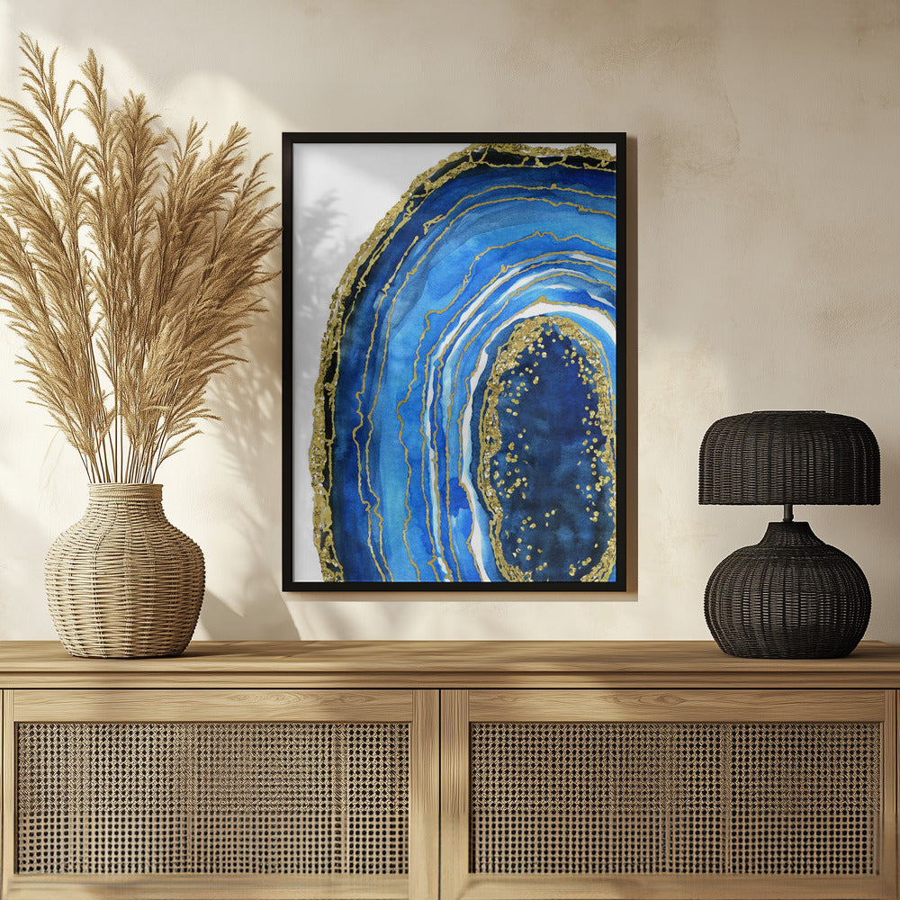 Cobalt blue geode Poster