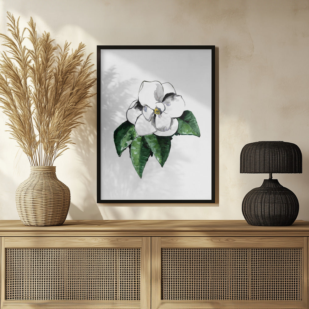 White magnolia Poster