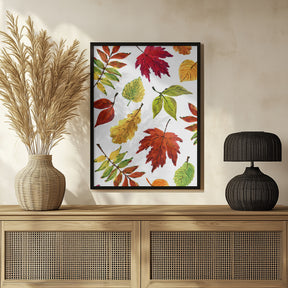 Painterly fall leaves Poster