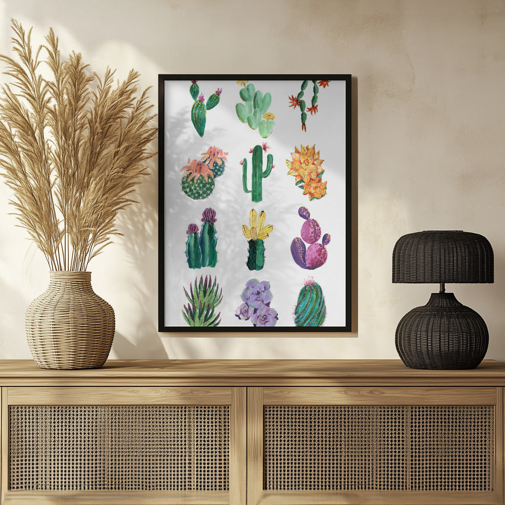 Collection of cacti Poster