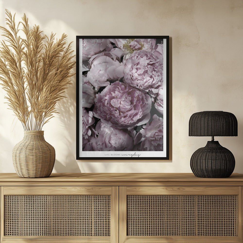 Life blooms everyday peonies Poster