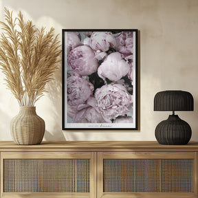 Smile and dream peonies Poster