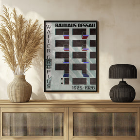 Bauhaus Dessau architecture in vintage magazine style IV Poster