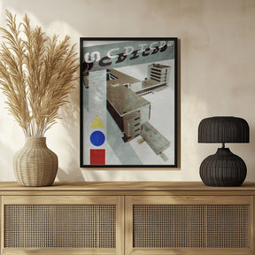 Bauhaus Dessau architecture in vintage magazine style III Poster