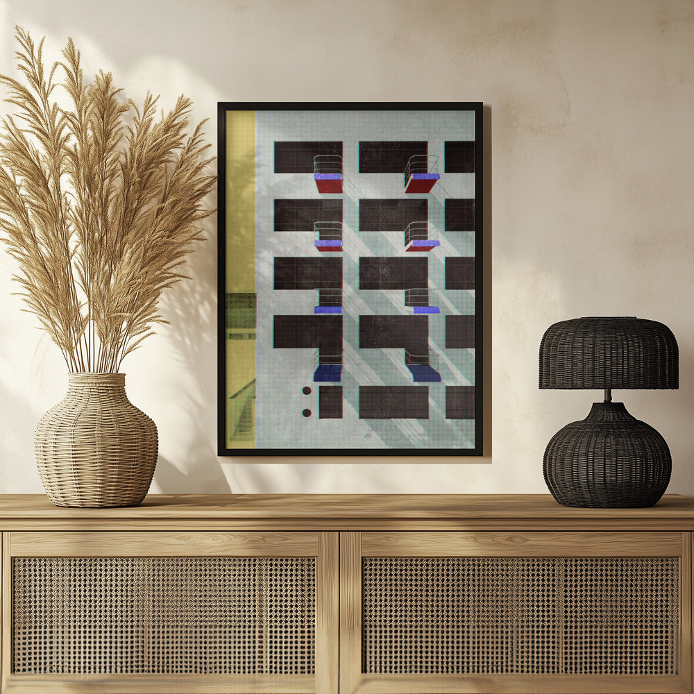 Bauhaus Dessau architecture in vintage magazine style V Poster