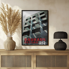 Bauhaus Dessau architecture in vintage magazine style VII Poster