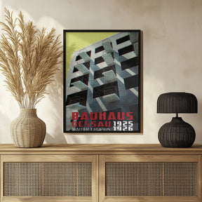 Bauhaus Dessau architecture in vintage magazine style VIII Poster