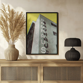 Bauhaus Dessau architecture in vintage magazine style Poster