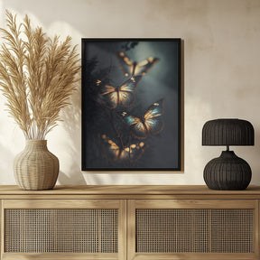 Glowing Butterflies Poster