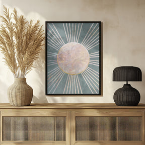 Deep Green Sun Rays Poster