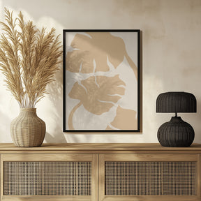 Monstera Soft orange Poster