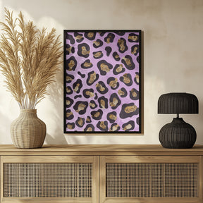 Gold leopard print pink Poster