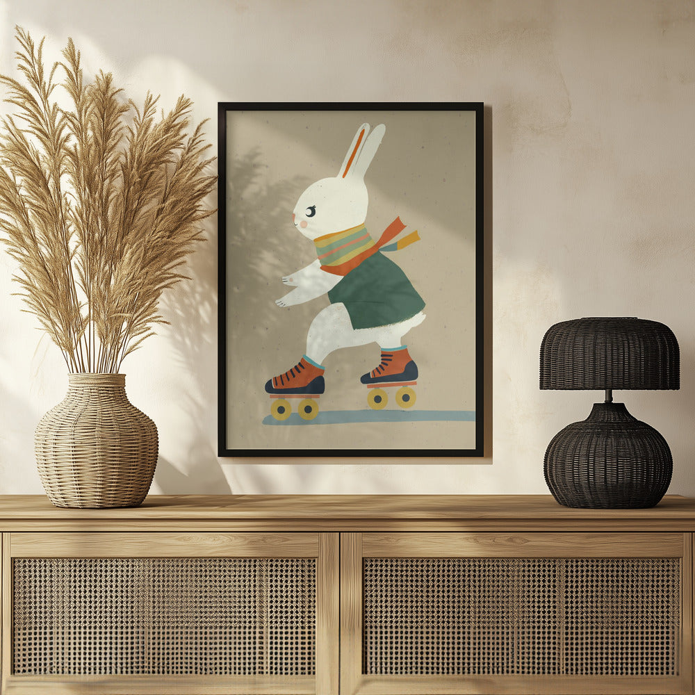 Inline Skating Bunny Poster