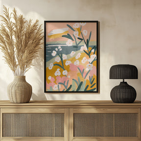 Flowers By The Sea Poster