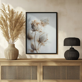 Beige Felt Flowers Poster