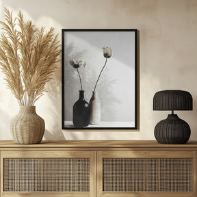 Black And White Vase No 2 Poster