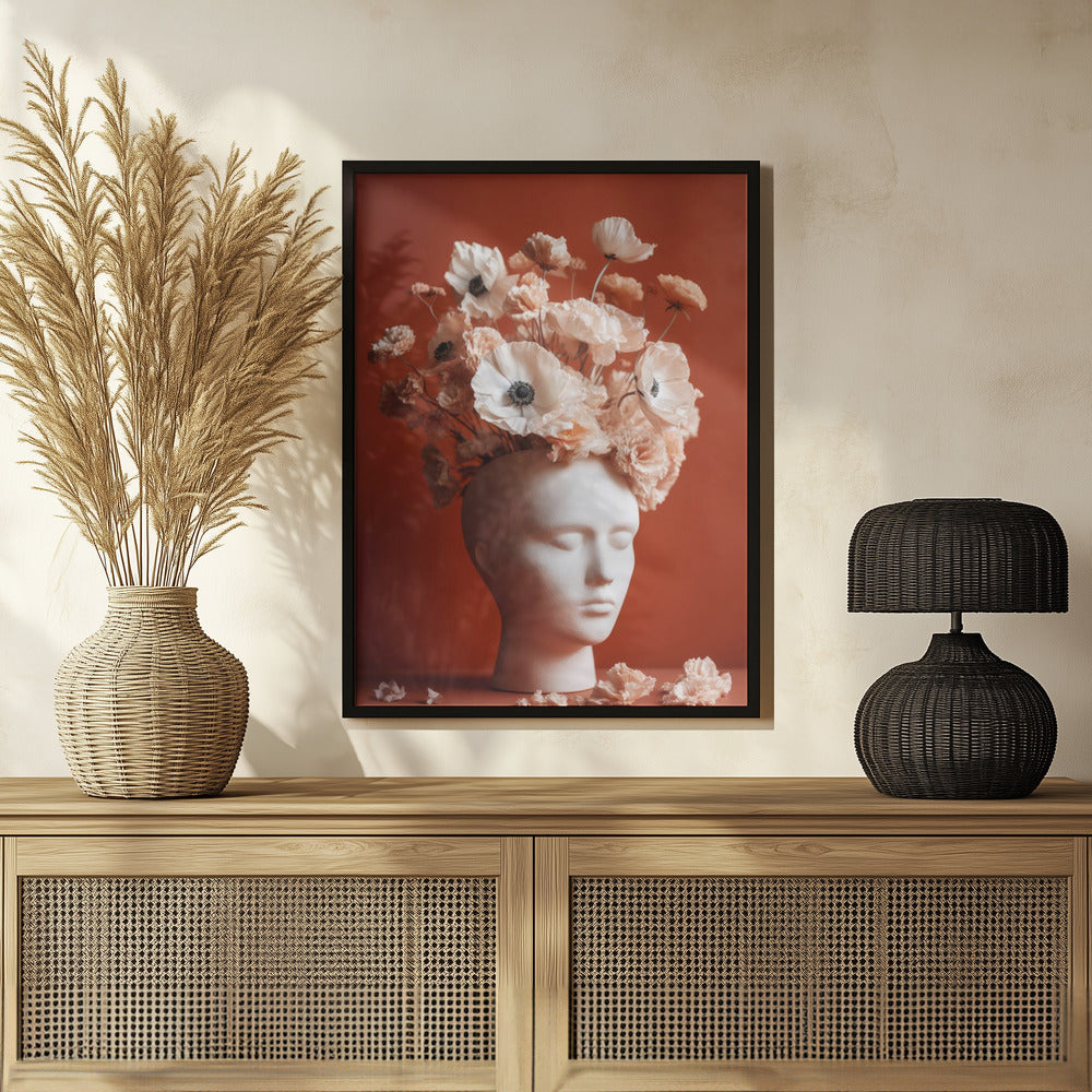 White Head Vase Poster