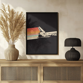 Space Ship Rainbow Poster