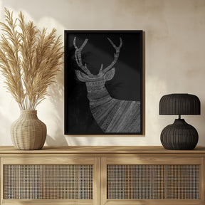 Stag Black Poster