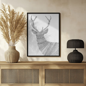 Stag White Poster