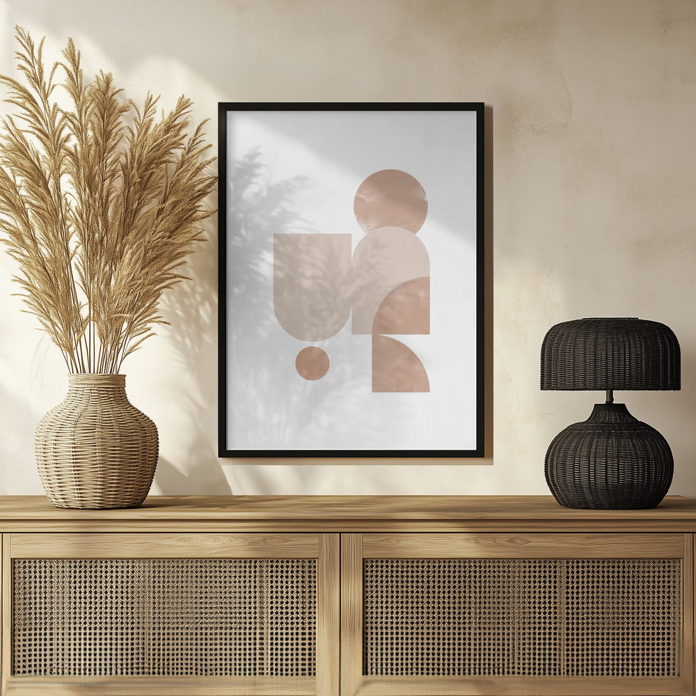 Beige Geometric Art Poster