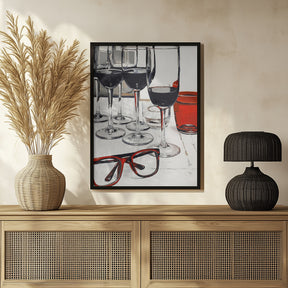 Still Life With Red Glasses Poster