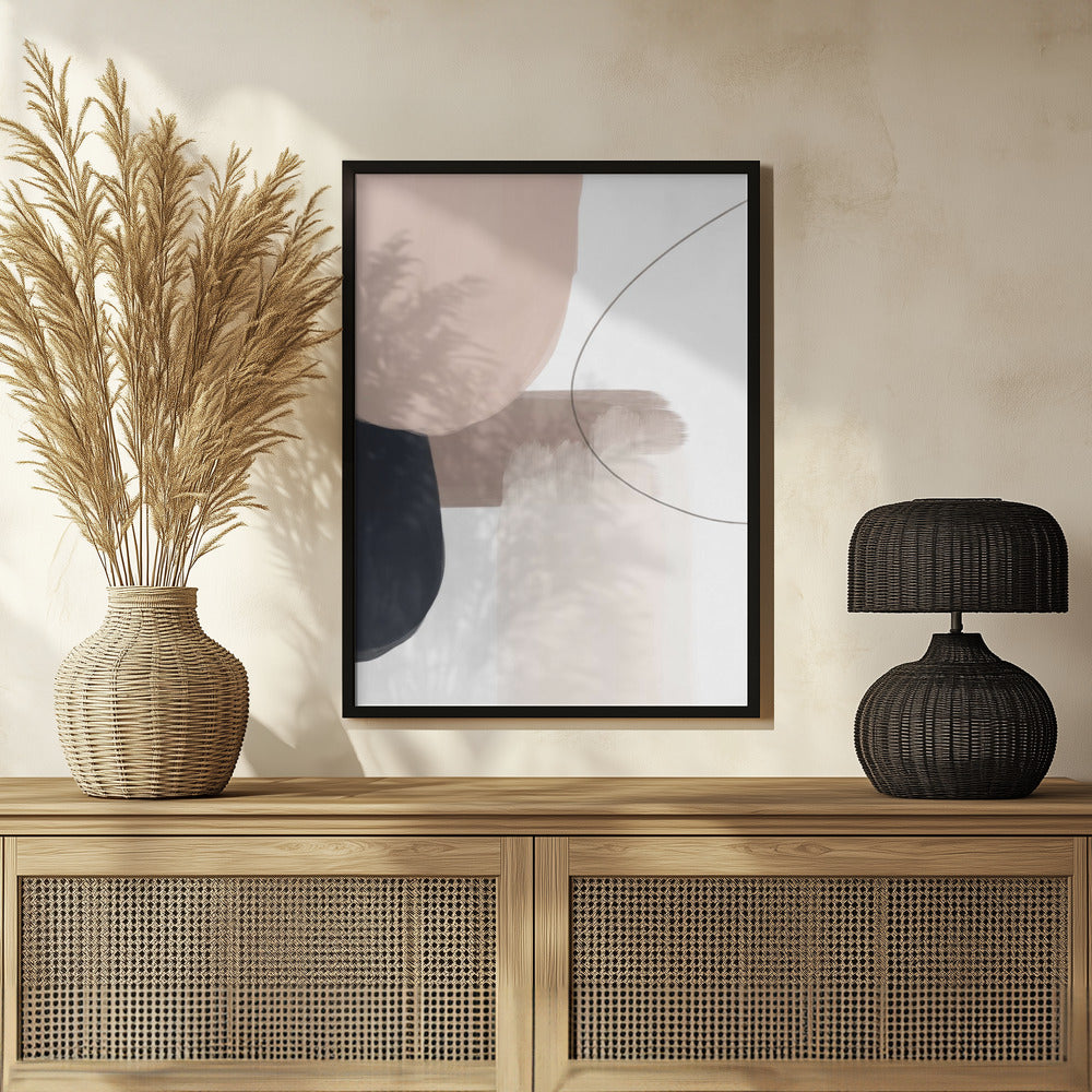 Abstract Beige Black Art Poster