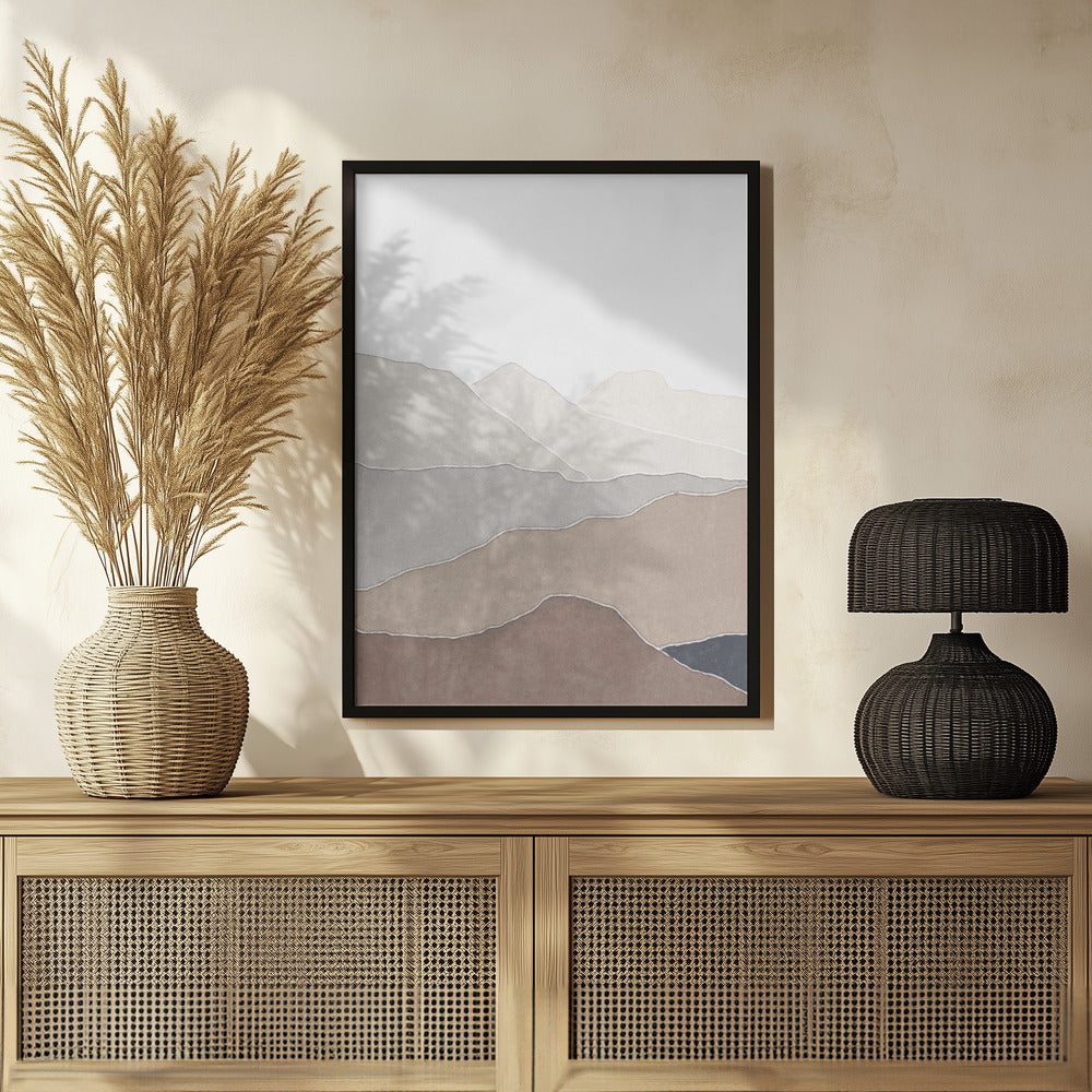 Mountain and lake Poster