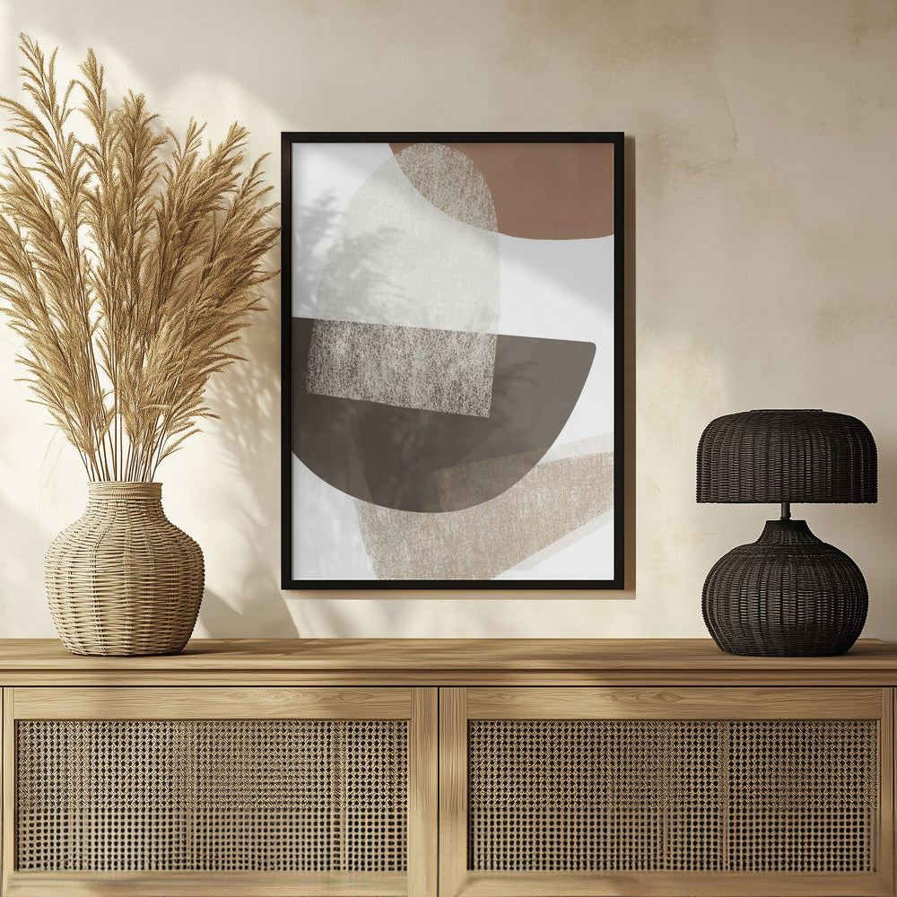 Earth Tone Geometric Art Poster