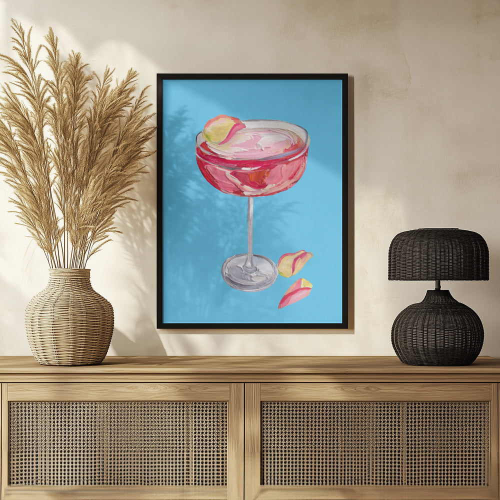 Sparkling Rose Gin Cocktail Poster