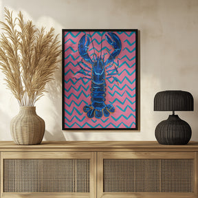 Lobster On Zigzag Poster